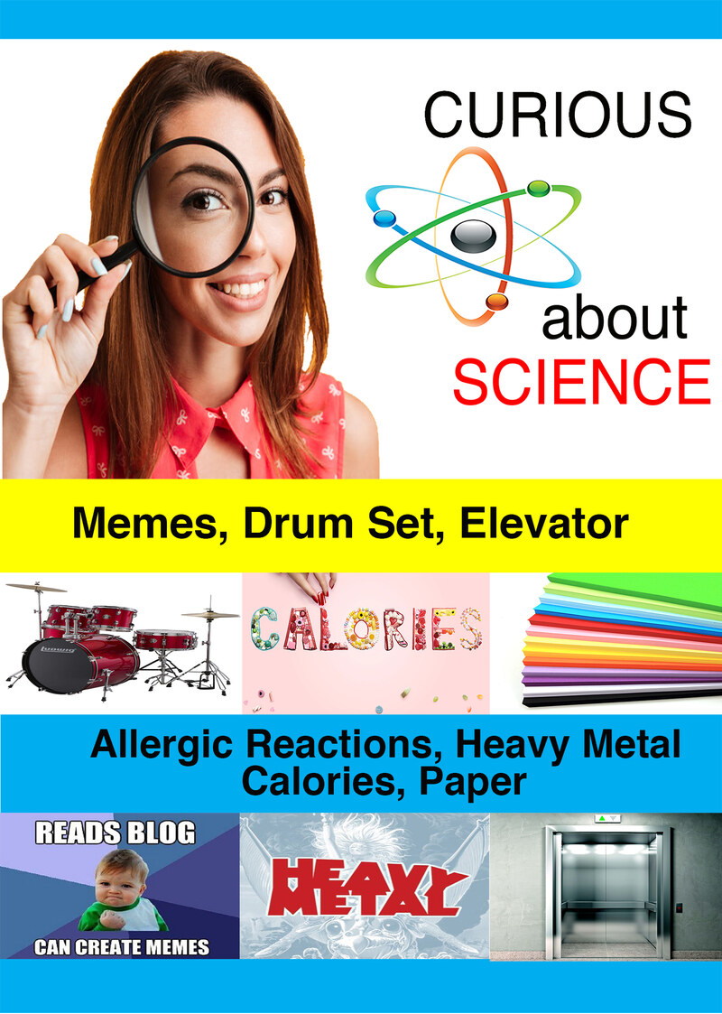 K4857 - Memes, Drum Set, Elevator, Allergic Reactions, Heavy Metal, Calories, Paper