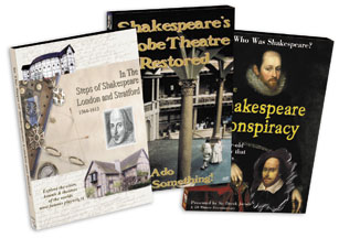 B704 - Shakespeare 3 Pack Collection -  In The Steps William Shakespeare London & Stratford, Shakespeare's Globe Restored & The Shakespeare Consiracy